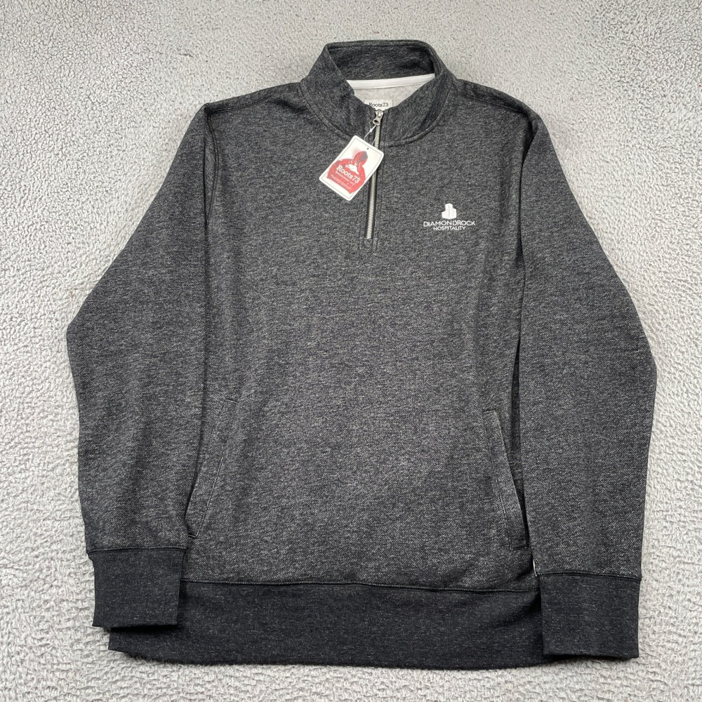 Roots73 Pullover Mens XL Gray DiamondRock Hospitality Quarter Zip Fleece 18309